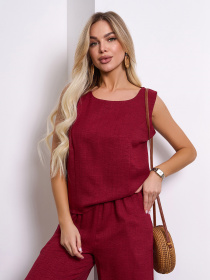 Повсякденний костюм ISSA Plus модель 15149_бордовый Фото