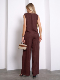 Повсякденний костюм ISSA Plus модель 15149_темно-коричневый Повсякденний костюм ISSA Plus модель 15149_темно-коричневый Фото