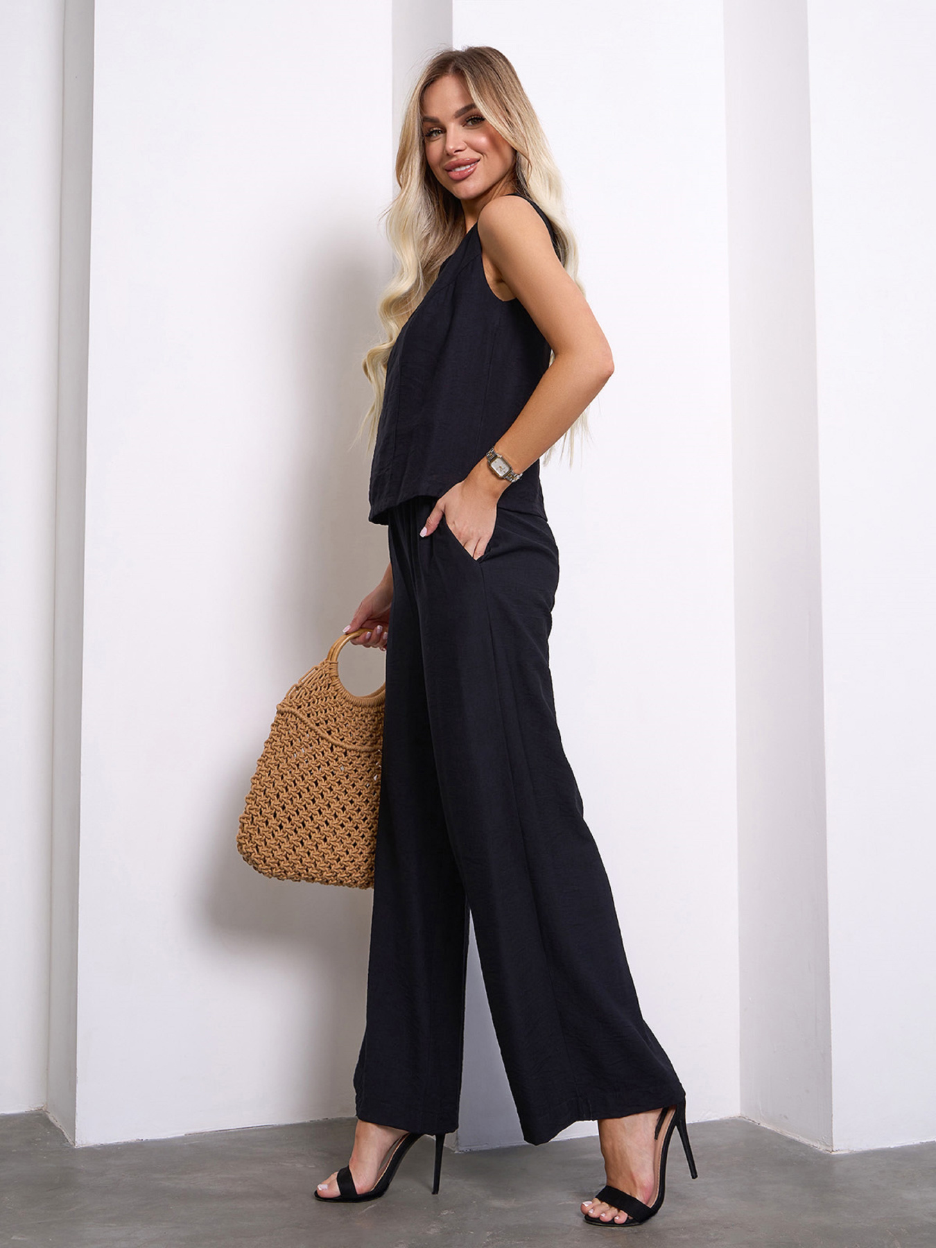 Повсякденний костюм ISSA Plus модель 15150_черный Фото