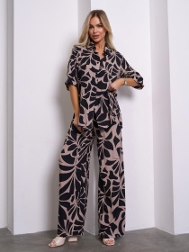 Повседневный костюм ISSA Plus модель 15151_коричневый Фото