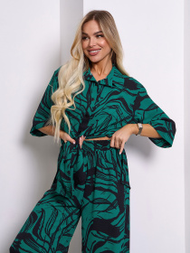 Повседневный костюм ISSA Plus модель 15153_зеленый Фото