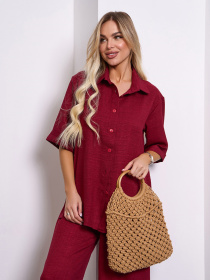 Костюм ISSA Plus модель 15154_бордовый Фото