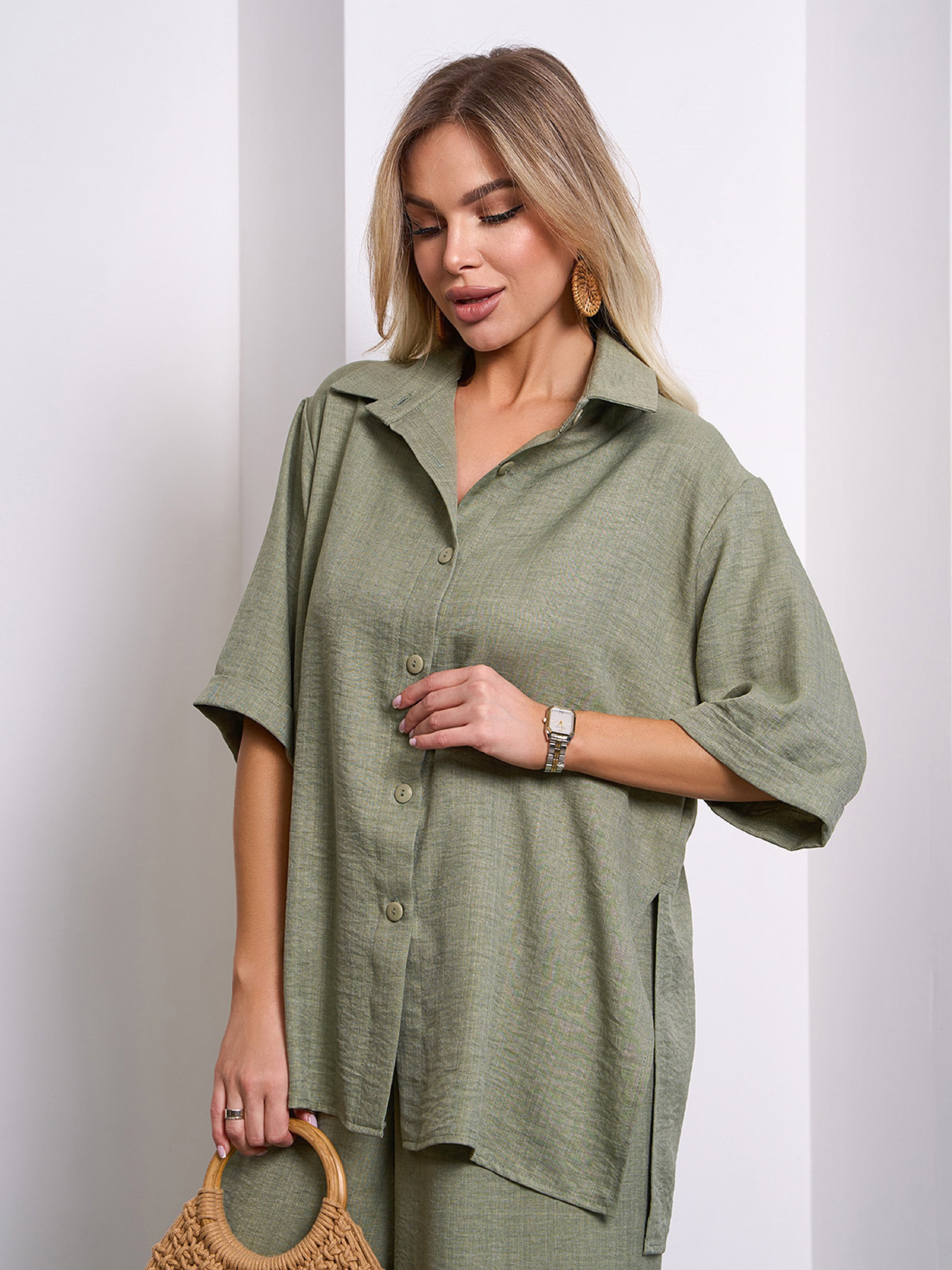 Костюм ISSA Plus модель 15154_оливковый Фото