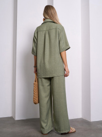 Повседневный костюм ISSA Plus модель 15154_оливковый Повседневный костюм ISSA Plus модель 15154_оливковый Фото