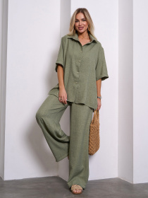 Повседневный костюм ISSA Plus модель 15154_оливковый Фото