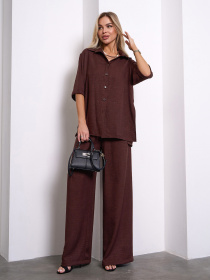 Повседневный костюм ISSA Plus модель 15154_темно-коричневый Фото