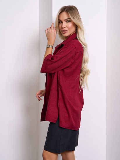 Рубашка ISSA Plus модель 15155_бордовый — фото - INTERTOP
