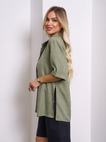 Рубашка повседневная ISSA Plus модель 15155_оливковый Рубашка повседневная ISSA Plus модель 15155_оливковый Фото