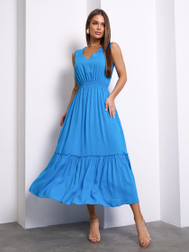 Платье миди ISSA Plus модель 15158_голубой Фото