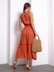 Сукня міді ISSA Plus модель 15158_терракотовый Фото