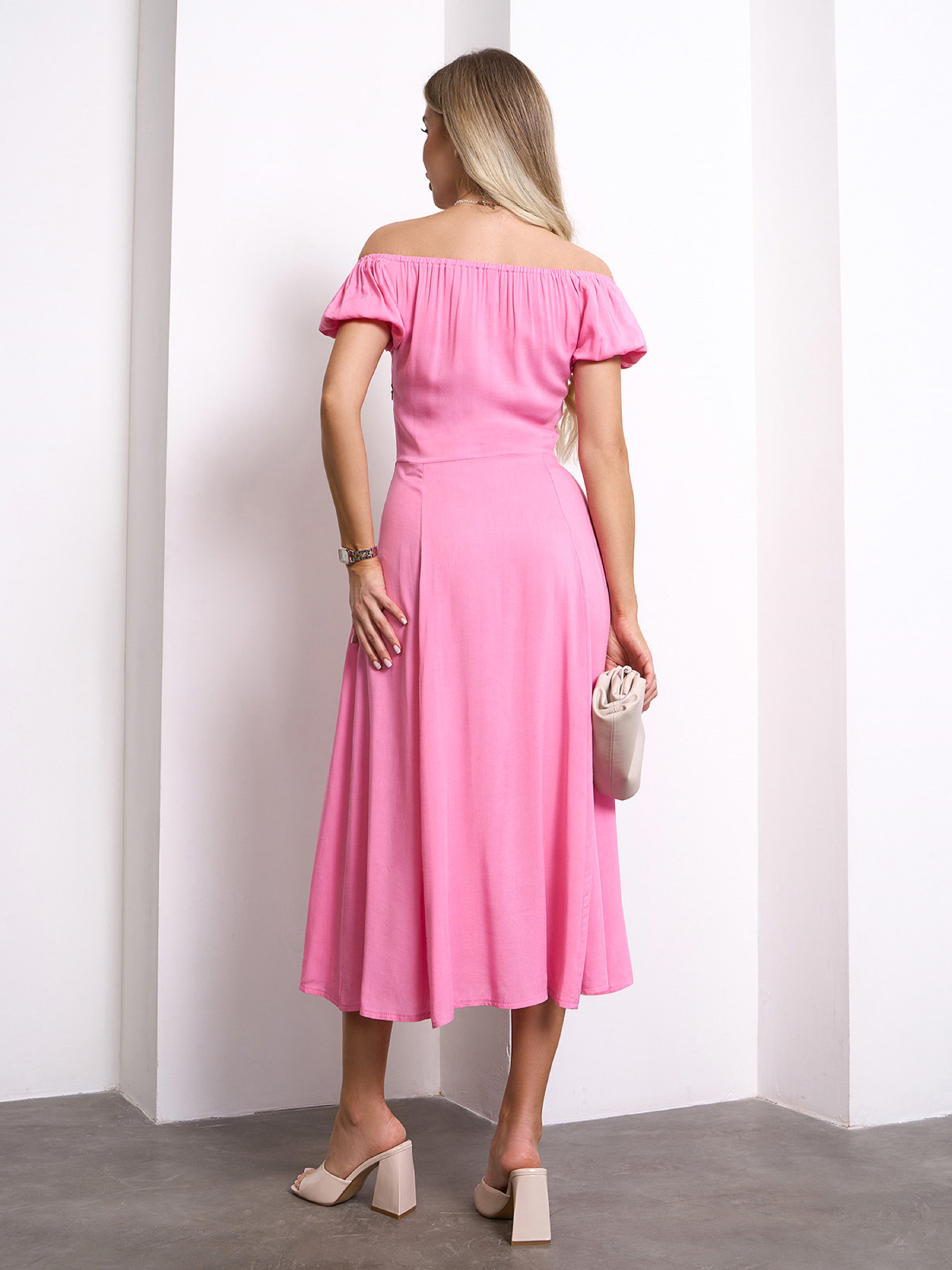 Сукня міді ISSA Plus модель 15159_розовый Фото