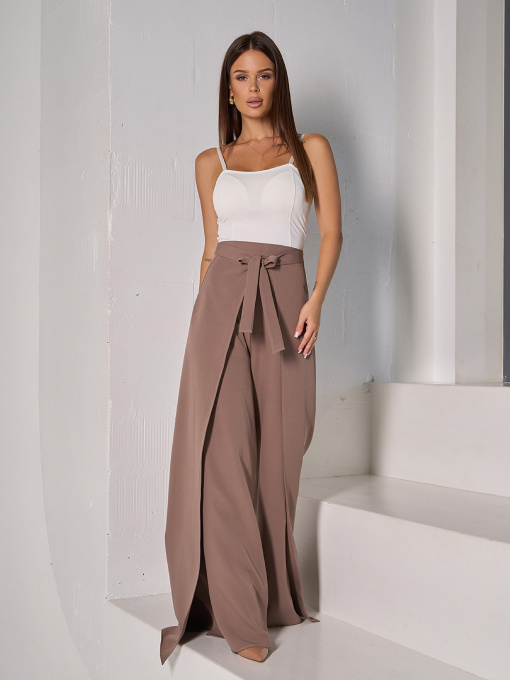 Брюки палаццо ISSA Plus модель 14831A_коричневый Фото