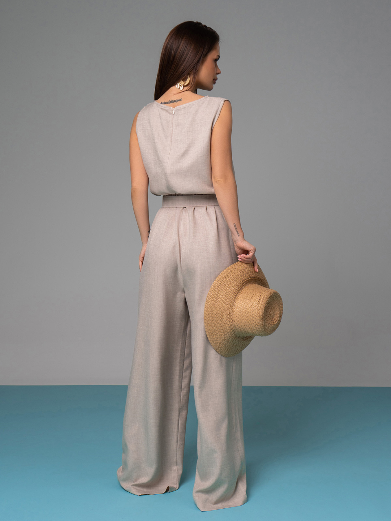 Комбінезон ISSA Plus модель 14626A_бежевый Фото