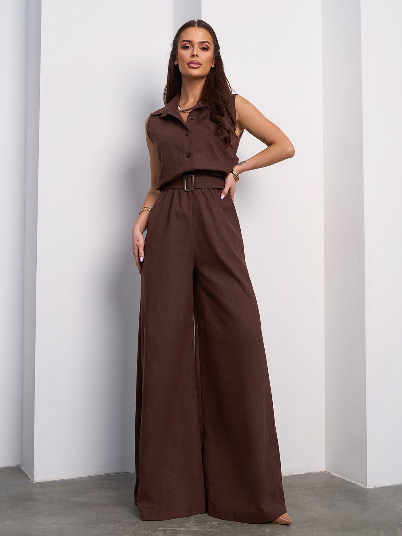 Комбінезон ISSA Plus модель 14732_темно-коричневый Фото