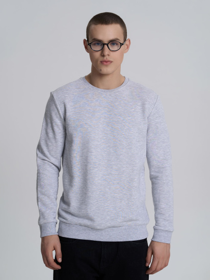 Свитшот мужской базовый в цвете серый  ТМ РОЗА модель 210542_grey_melange — фото - INTERTOP