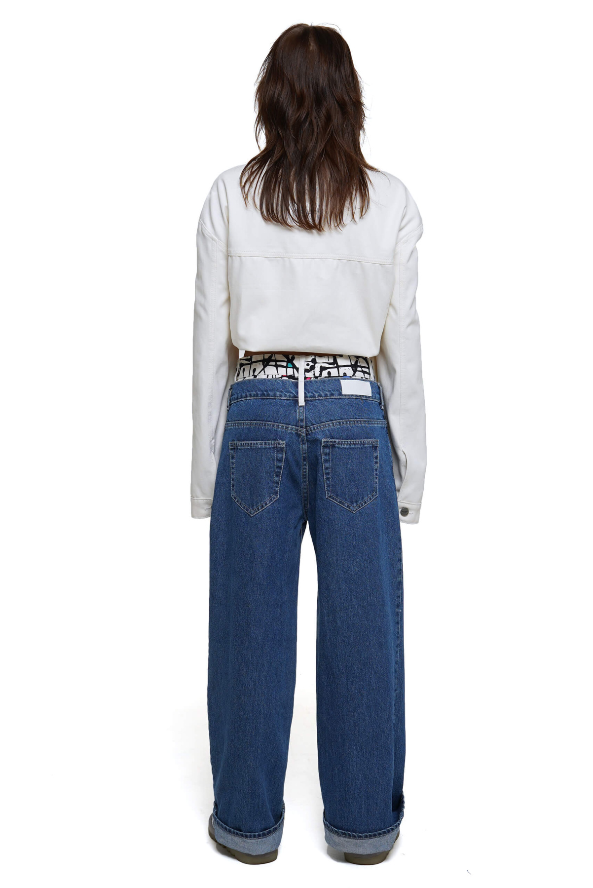 Джинси Джинсы широкие модель aut21-jn-darkblue Фото