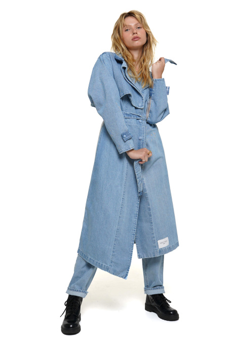 Пальто WhyNotDenim модель aut21-trnch-blue Фото