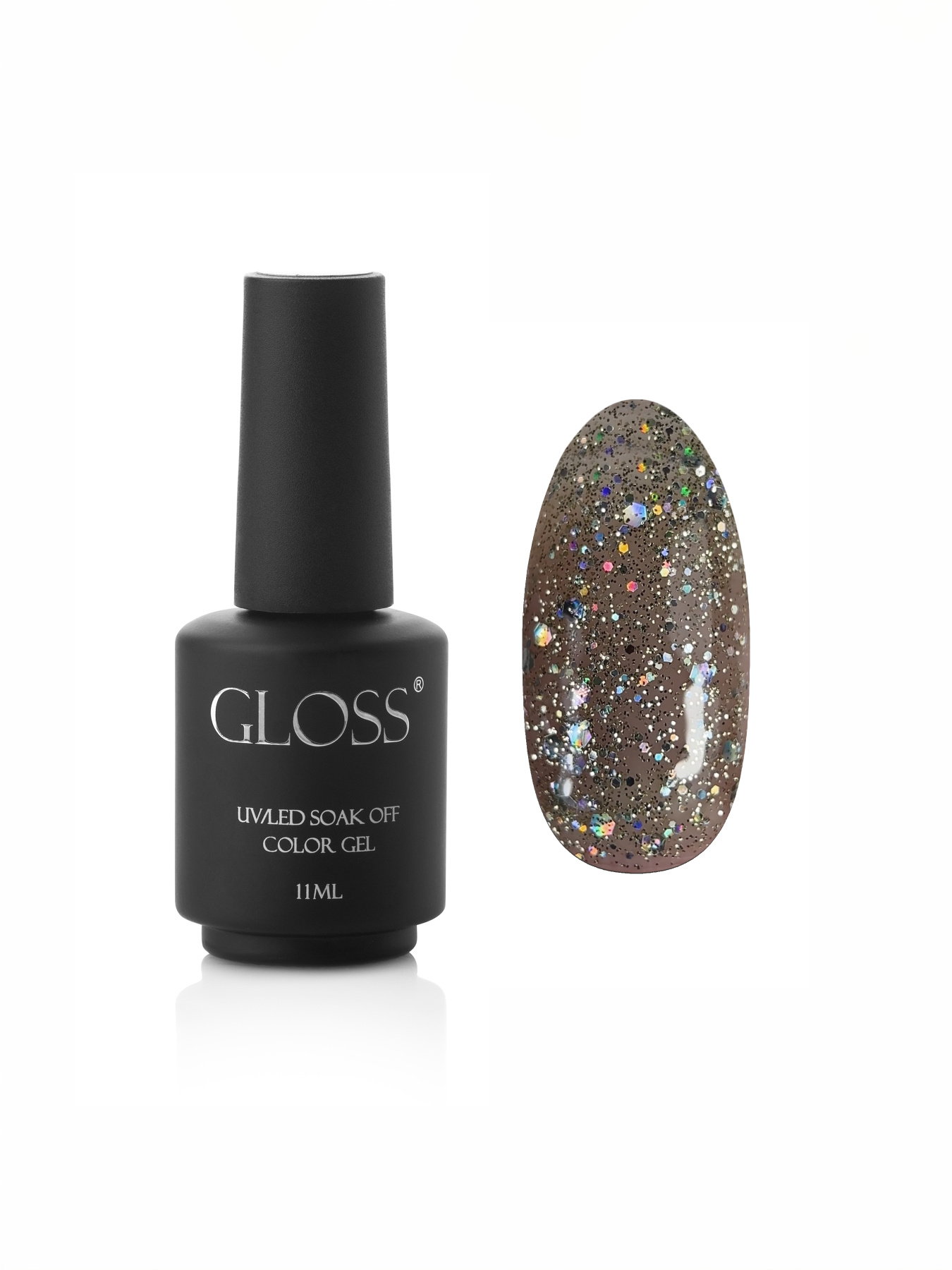 Гель-лак GLOSS Shine 410, серебристый с голографическими блестками GLOSS COMPANY модель 4823271403396 Фото