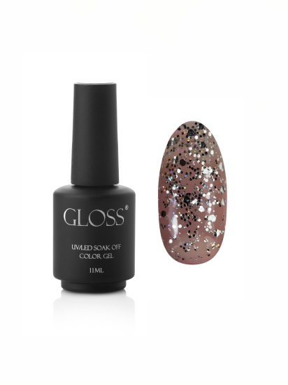 GLOSS COMPANY ­Гель-лак GLOSS Shine 411, серебристый, голографический микроблеск и блестки. модель 4823271402863 — фото - INTERTOP