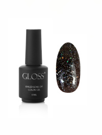 Чёрный - GLOSS COMPANY ­Гель-лак GLOSS Shine 413, черный, микроблеск и голографические блестки