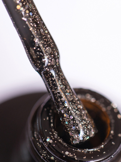 GLOSS COMPANY ­Гель-лак GLOSS Shine 413, чорний, мікроблиск та голографічні блискітки модель 4823271401132 — фото - INTERTOP