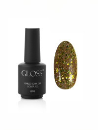 Золотой - GLOSS COMPANY ­Гель-лак GLOSS Shine 414, золотисто-желтый, микроблеск и блестки.