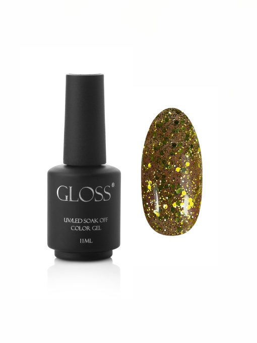 Гель-лак GLOSS Shine 414, золотисто-желтый, микроблеск и блестки. GLOSS COMPANY модель 4823271401248 Фото
