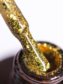 Гель-лак GLOSS Shine 414, золотисто-желтый, микроблеск и блестки. GLOSS COMPANY модель 4823271401248 Фото
