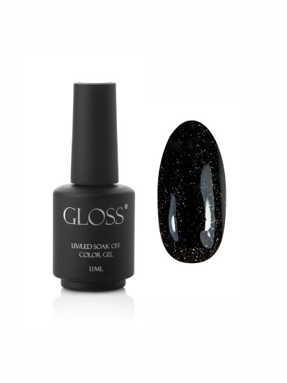 GLOSS COMPANY ­Гель-лак GLOSS Shine 418, чорний з мікроблиском модель 4823271403525 — фото - INTERTOP