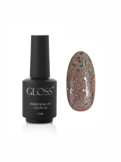 GLOSS COMPANY ­Гель-лак GLOSS Shine 421, золотистий з великими блискітками модель 4823271400982 — фото - INTERTOP