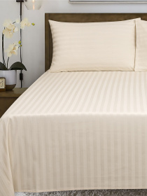 Комплект постельного белья Страйп Сатин Champagne Vital Textile модель SP1.5-2 Фото