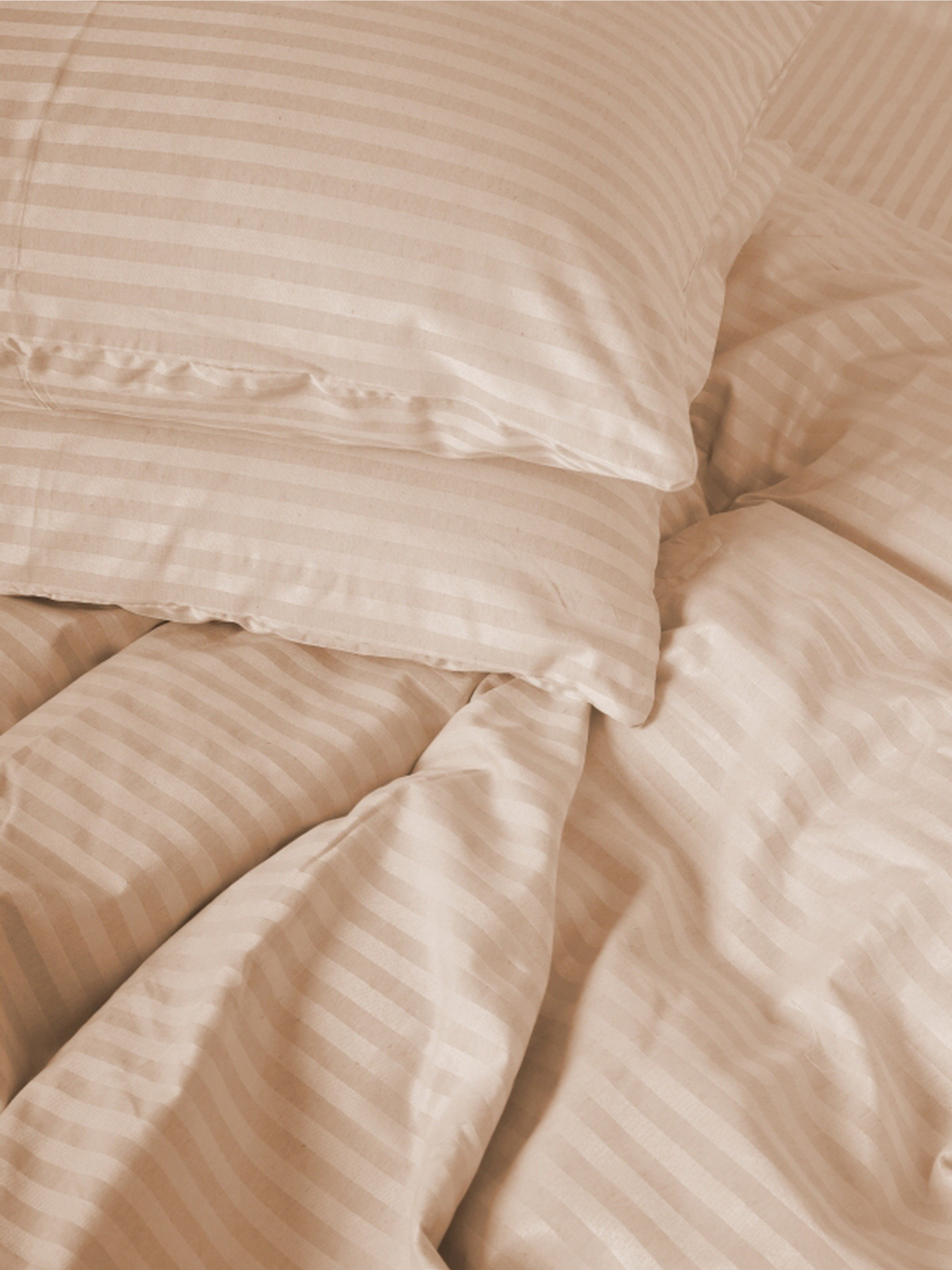 Комплект Постельного белья Страйп Сатин Sweet Vanila Vital Textile модель SP1.5-3 Фото