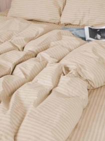 Комплект Постельного белья Страйп Сатин Sweet Vanila Vital Textile модель SP1.5-3 Фото