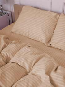 Комплект Постільної Білизни Страйп Сатин Sweet Vanila Vital Textile модель SP1.5-3 Фото