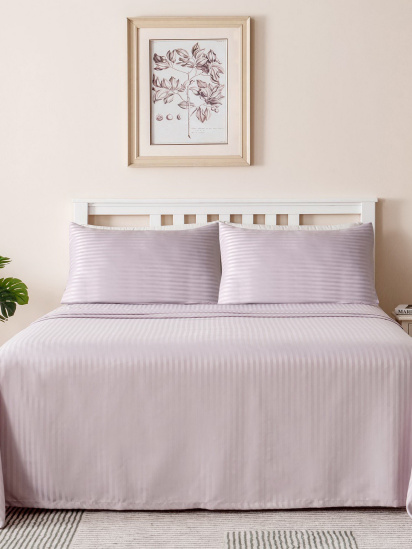 Vital Textile ­Комплект Постільної Білизни Страйп Сатин Soft Lilac модель SP1.5-4 — фото - INTERTOP