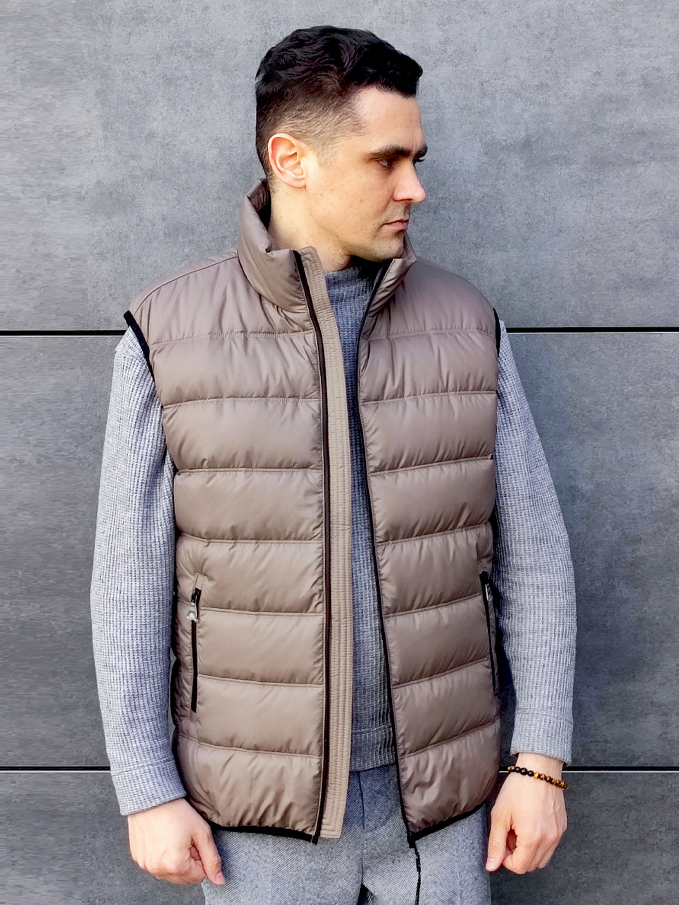 Утеплений жилет Sun's House модель SB-25205-brown-kava Фото