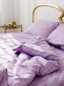 Комплект Постільної Білизни Страйп Сатин Lilac Vital Textile Модель SP1.5-7 Фото