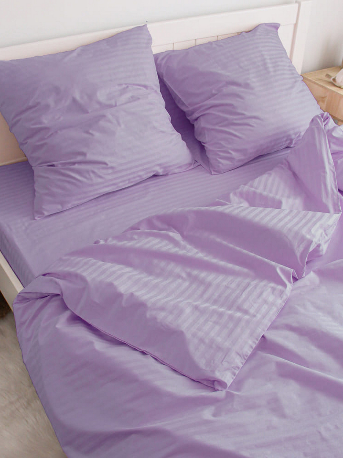 Комплект Постельного белья Страйп Сатин Lilac Vital Textile модель SP1.5-7 Комплект Постельного белья Страйп Сатин Lilac Vital Textile модель SP1.5-7 Фото