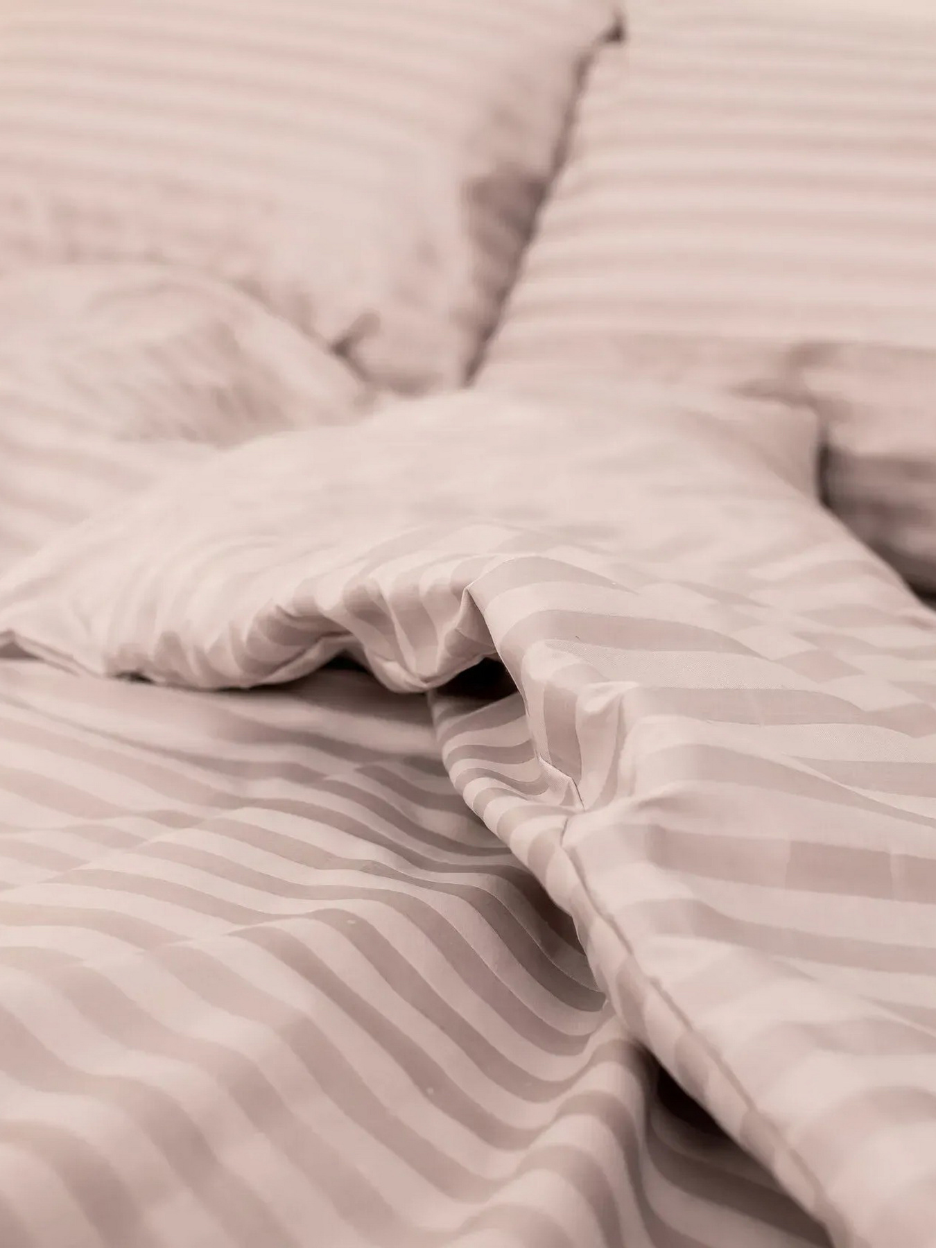 Комплект Постільної Білизни Страйп Сатин Grey Vital Textile Модель SP1.5-10 Фото