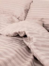 Комплект Постільної Білизни Страйп Сатин Grey Vital Textile Модель SP1.5-10 Фото