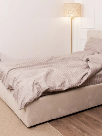 Комплект Постільної Білизни Страйп Сатин Grey Vital Textile Модель SP1.5-10 Фото
