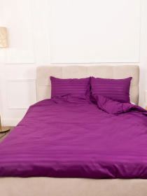 Комплект Постельного белья Страйп Сатин Dark Violet Vital Textile модель SP1.5-11 Фото