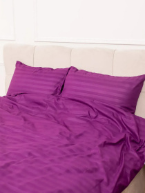 Комплект Постельного белья Страйп Сатин Dark Violet Vital Textile модель SP1.5-11 Фото