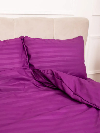 Vital Textile ­Комплект Постільної Білизни Страйп Сатин Dark Violet модель SP1.5-11 — фото 4 - INTERTOP