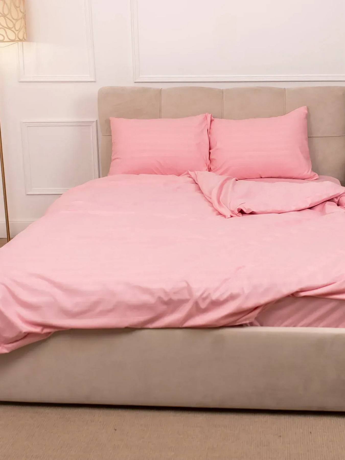 Комплект Постільної Білизни Страйп Сатин Dark Powder Vital Textile Модель SP1.5-12 Фото