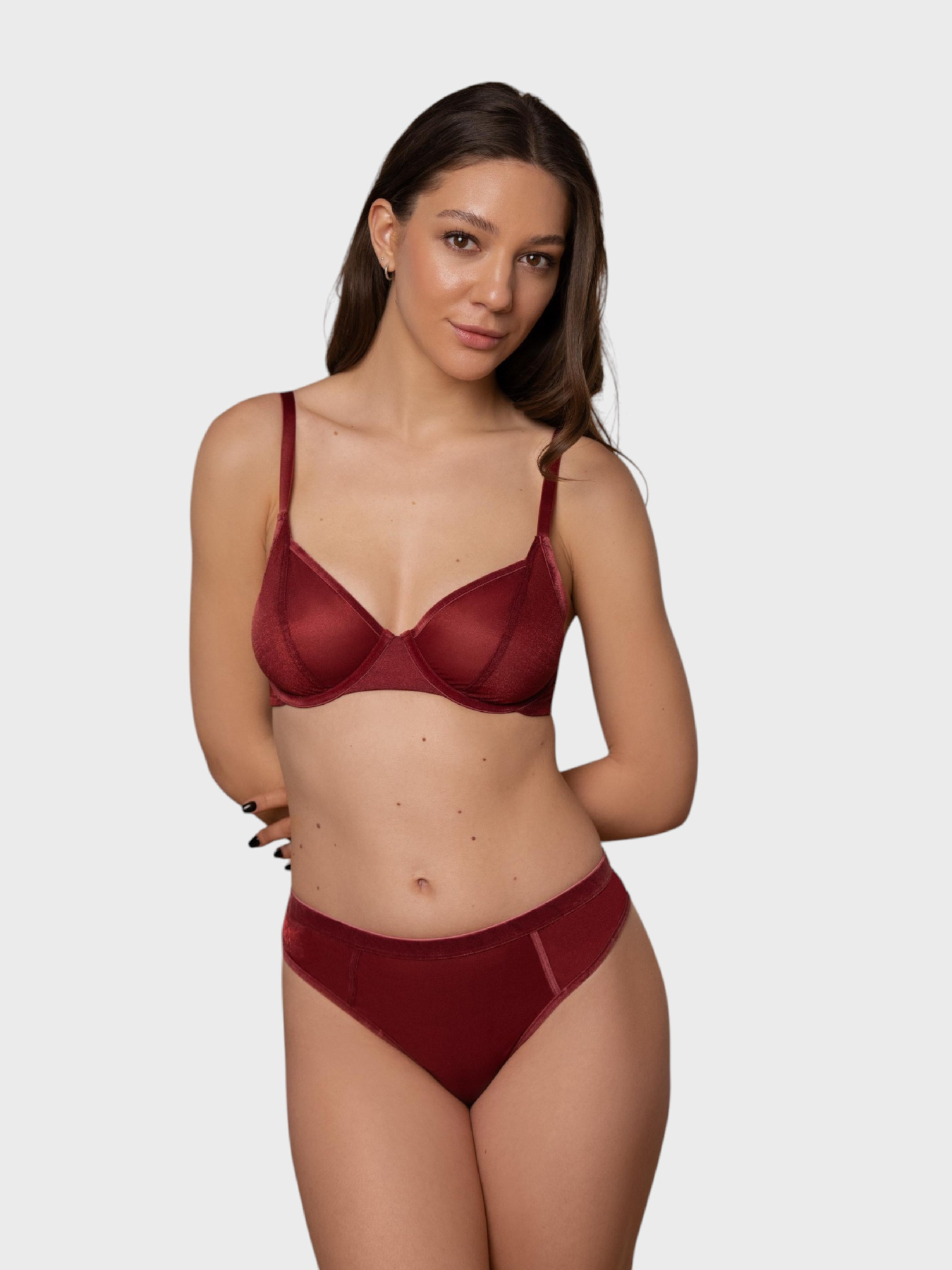 Бюстгальтер Brabrabra модель SLZ27301377_burgundy Фото