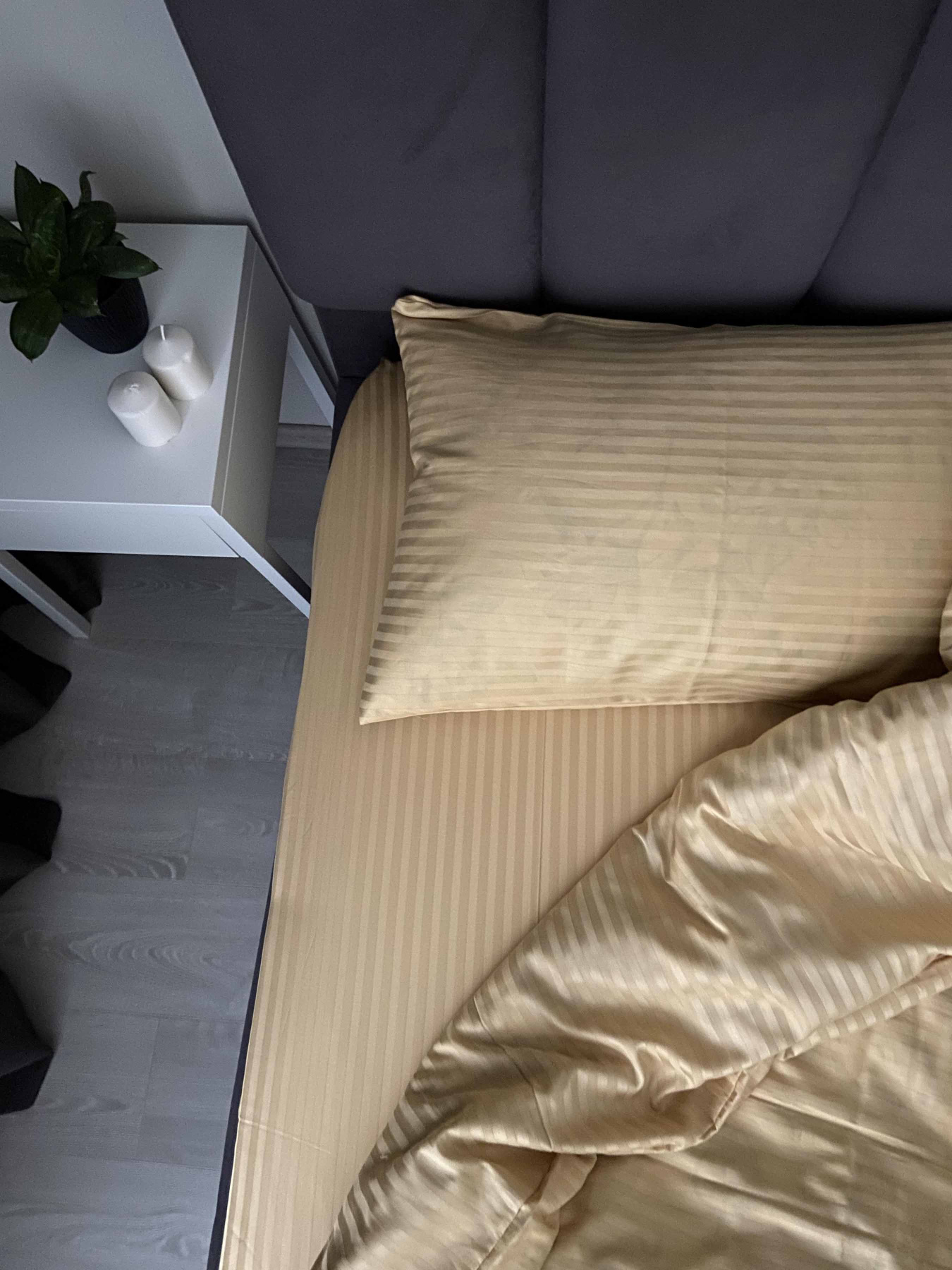 Комплект Постільної Білизни Страйп Сатин Gold Vital Textile Модель SP1.5-15 Фото