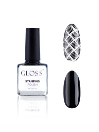 Чорний - GLOSS COMPANY ­Лак для стемпінгу GLOSS Stamping polish 01, чорний