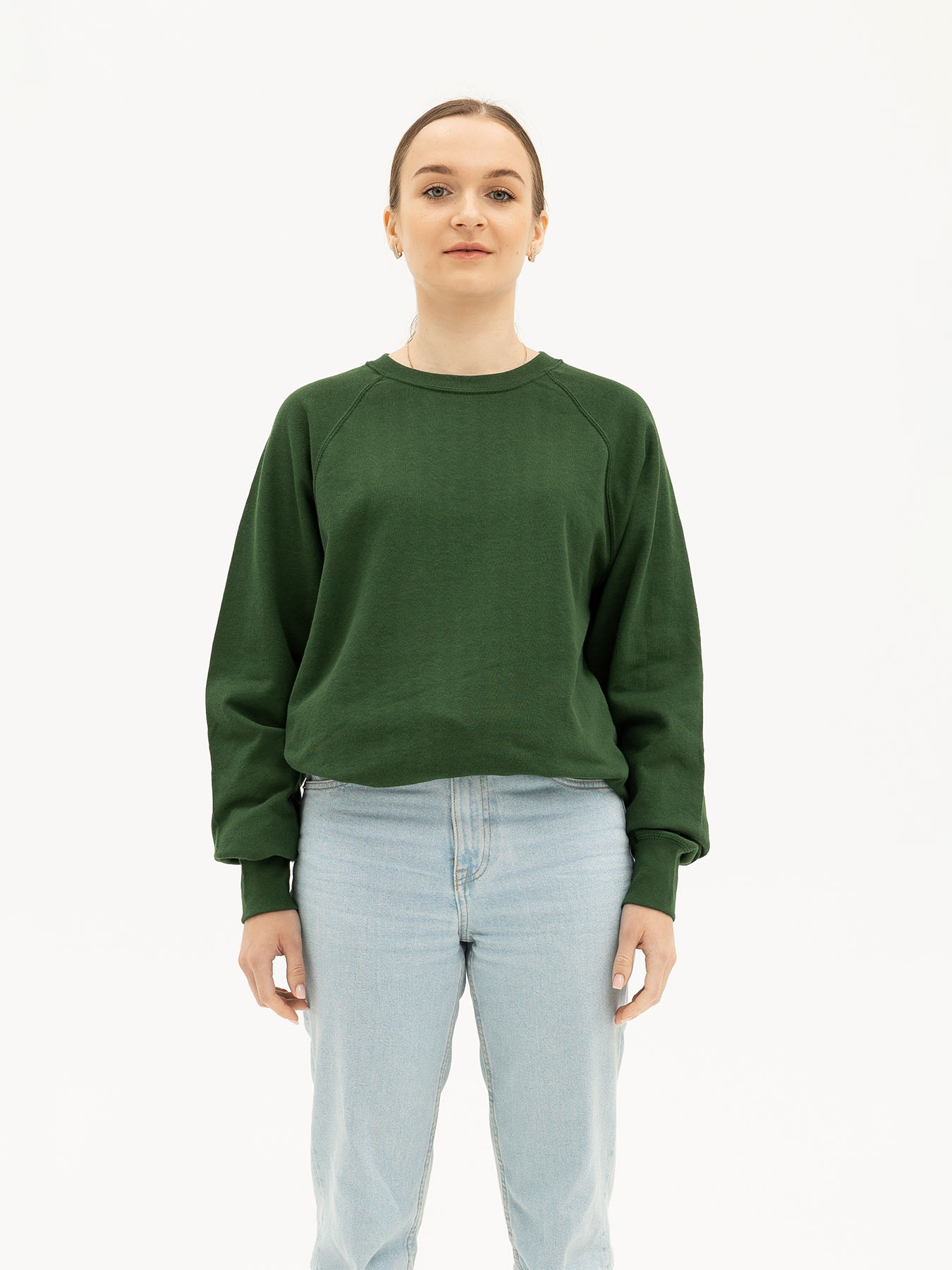 Жіноче Худі та світшоти Fruit of the loom Lightweight raglan sweat (862138038S) колір смарагдовий, матеріал бавовна/поліестер Fruit of the loom - купити в Україні