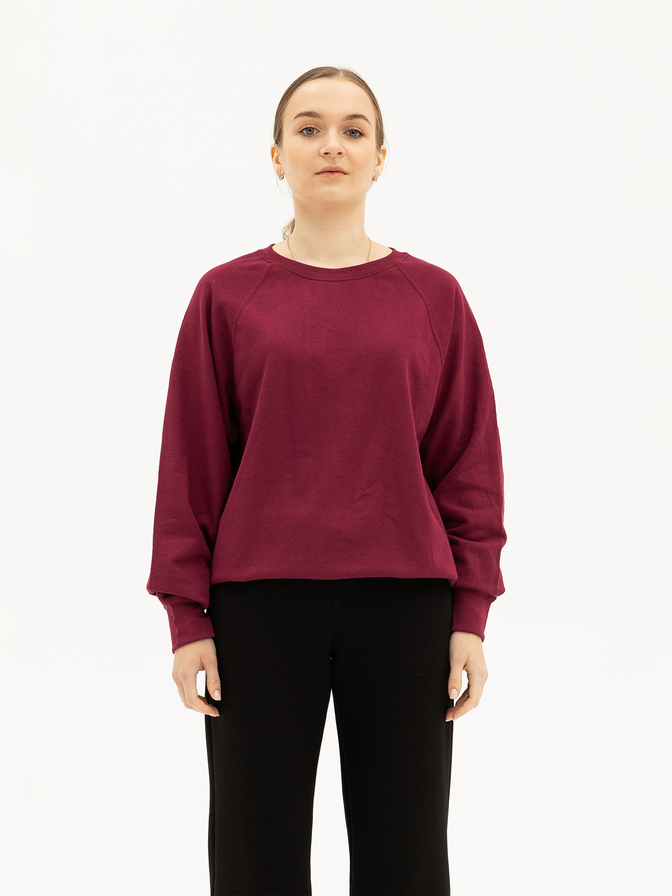 Жіноче Худі та світшоти Fruit of the loom Lightweight raglan sweat (862138041S) колір бордовий, матеріал бавовна/поліестер Fruit of the loom - купити в Україні